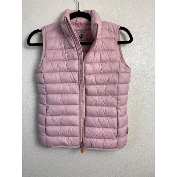 Save The Duck Pink Ultra-Light Faux Down Vest Plumtech Kids 10 Y.O. Puffer Coat